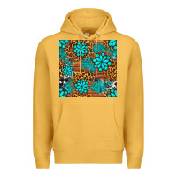 Mustard leopard gemstone seamless pattern Premium Hoodie - BundleAndBundleShop