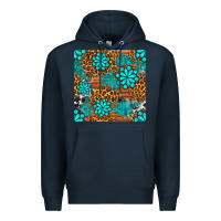 Navy leopard gemstone seamless pattern Premium Hoodie - BundleAndBundleShop