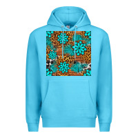 Ocean Blue leopard gemstone seamless pattern Premium Hoodie - BundleAndBundleShop