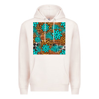 Pale Pink leopard gemstone seamless pattern Premium Hoodie - BundleAndBundleShop