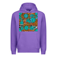 Purple leopard gemstone seamless pattern Premium Hoodie - BundleAndBundleShop