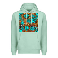 Seafoam leopard gemstone seamless pattern Premium Hoodie - BundleAndBundleShop