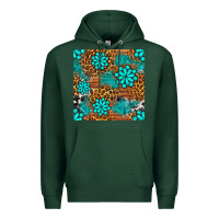 Sports Green leopard gemstone seamless pattern Premium Hoodie - BundleAndBundleShop