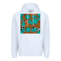 White leopard gemstone seamless pattern Premium Hoodie - BundleAndBundleShop