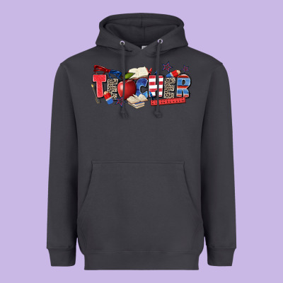 American Teacher Heavyweight Hoodie Designed By Zillion Design Studio