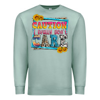 Seafoam caution i really don't care Premium Sweatshirt - Zillion Design Studio