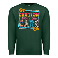 Sports Green caution i really don't care Premium Sweatshirt - Zillion Design Studio