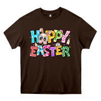 Chocolate Brown Hoppy Easter Heavy Core Tee - CowhideDigitalArt
