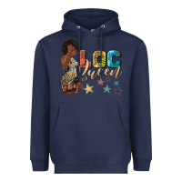 Navy afro woman loc queen Heavyweight Hoodie - texasbilliewilder