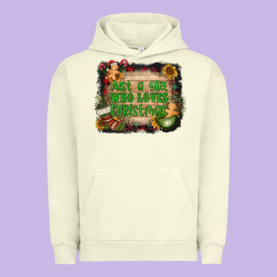 Just A Girl Who Loves Christmas Urban Hoodie Designed By Adodesignshop