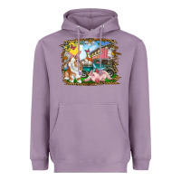 Lavender Easter Farm Bunny And Pig Heavyweight Hoodie - RanaPortraitStore