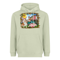 Matcha Easter Farm Bunny And Pig Heavyweight Hoodie - RanaPortraitStore