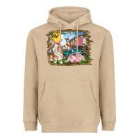 Mushroom Easter Farm Bunny And Pig Heavyweight Hoodie - RanaPortraitStore