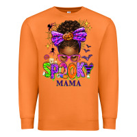 Carrot Halloween Afro Messy Bun Spooky Mama Premium Sweatshirt - texasbilliewilder