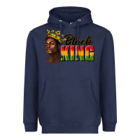 Navy afro man black king Heavyweight Hoodie - texasbilliewilder