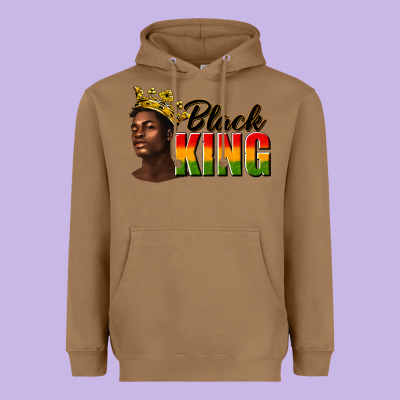 Heavyweight Hoodie afro man black king