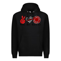 Black peace love back to red Premium Hoodie - Artiststas
