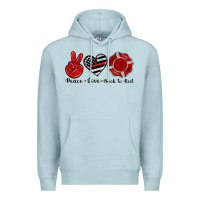 Blue Mist peace love back to red Premium Hoodie - Artiststas