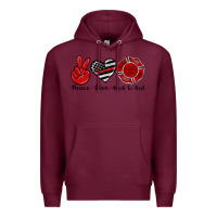 Burgundy peace love back to red Premium Hoodie - Artiststas