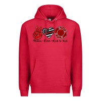 Cardinal peace love back to red Premium Hoodie - Artiststas