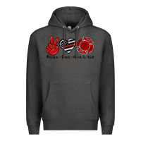 Charcoal Heather peace love back to red Premium Hoodie - Artiststas