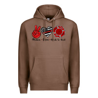 Chestnut peace love back to red Premium Hoodie - Artiststas