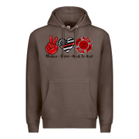 Coffee peace love back to red Premium Hoodie - Artiststas