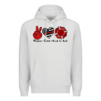 Dove Grey peace love back to red Premium Hoodie - Artiststas