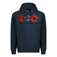 Navy peace love back to red Premium Hoodie - Artiststas