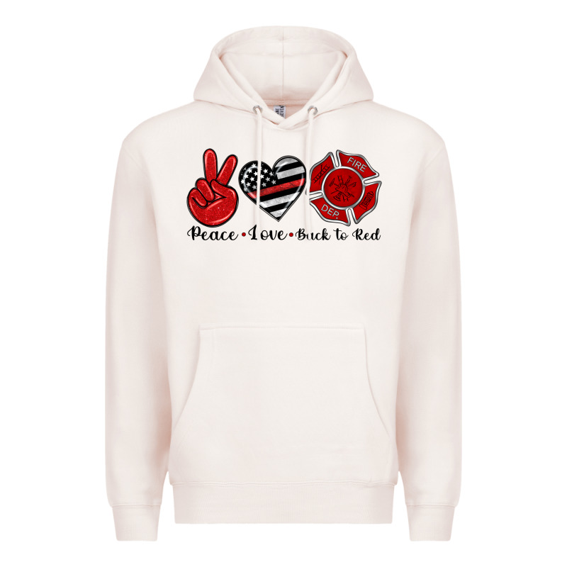 Peace Love Back To Red Premium Hoodie by Artiststas | Teevron
