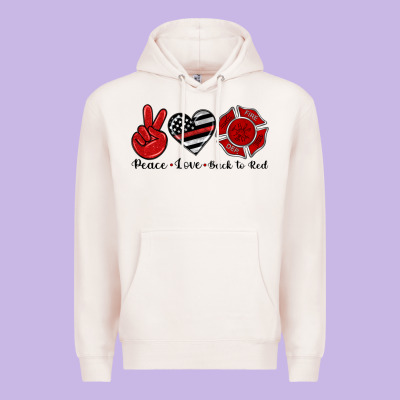 Peace Love Back To Red Premium Hoodie Designed By Artiststas