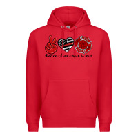 Red peace love back to red Premium Hoodie - Artiststas