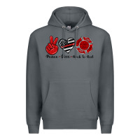 Rock peace love back to red Premium Hoodie - Artiststas