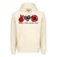 Sandshell peace love back to red Premium Hoodie - Artiststas