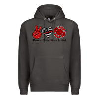 Smoke peace love back to red Premium Hoodie - Artiststas