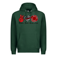 Sports Green peace love back to red Premium Hoodie - Artiststas