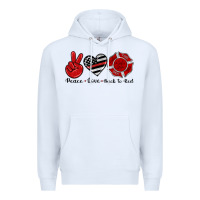 White peace love back to red Premium Hoodie - Artiststas