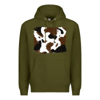 Army Green cowhide Premium Hoodie - RanaPortraitStore