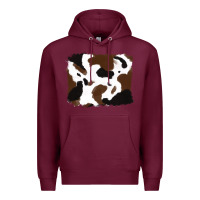 Burgundy cowhide Premium Hoodie - RanaPortraitStore