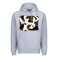 Heather Grey cowhide Premium Hoodie - RanaPortraitStore