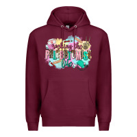 Burgundy rocking the phlebotomist life Premium Hoodie - AdoDesignShop