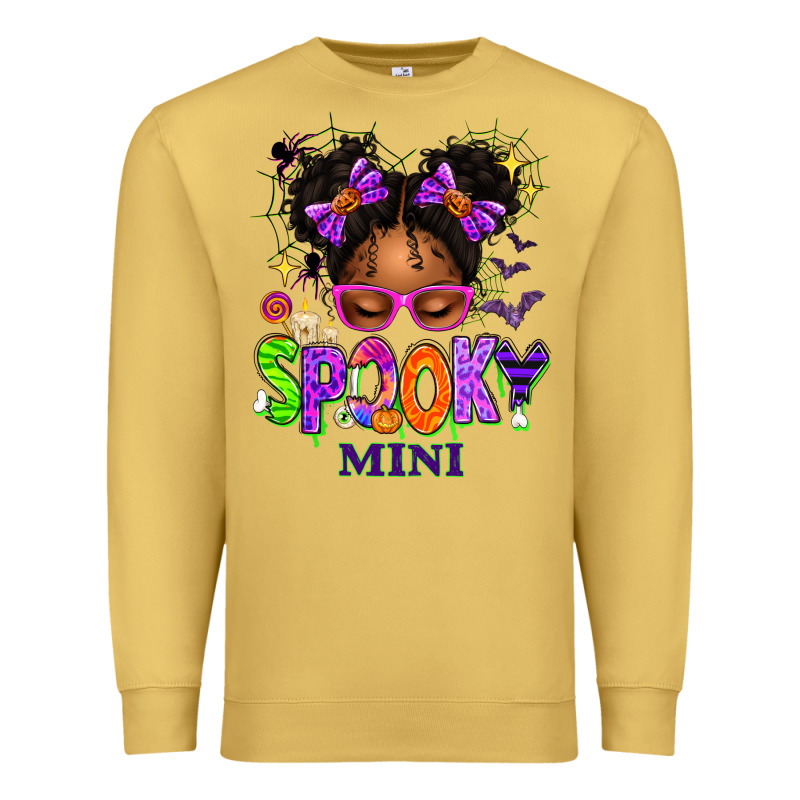 Spooky Mini Halloween Messy Bun Premium Sweatshirt by texasbilliewilder | Teevron