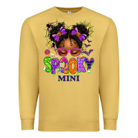 Antique Gold Spooky Mini Halloween Messy Bun Premium Sweatshirt - texasbilliewilder