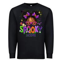 Black Spooky Mini Halloween Messy Bun Premium Sweatshirt - texasbilliewilder