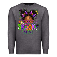 Charcoal Heather Spooky Mini Halloween Messy Bun Premium Sweatshirt - texasbilliewilder