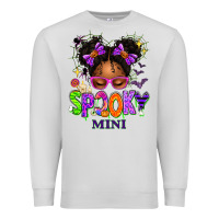 Dove Grey Spooky Mini Halloween Messy Bun Premium Sweatshirt - texasbilliewilder