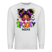 Oatmeal Heather Spooky Mini Halloween Messy Bun Premium Sweatshirt - texasbilliewilder