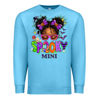Ocean Blue Spooky Mini Halloween Messy Bun Premium Sweatshirt - texasbilliewilder