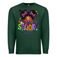 Sports Green Spooky Mini Halloween Messy Bun Premium Sweatshirt - texasbilliewilder