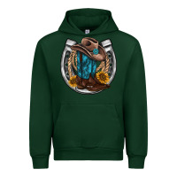 Forest Green western horseshoe boots hat rope sunflower Urban Hoodie - AdoDesignShop
